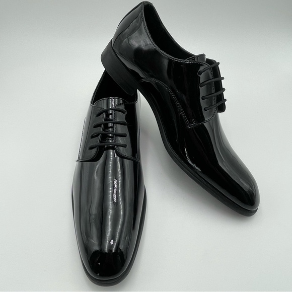 Vittorio Russo-SZ 13-Marco Patent Black Leather Derby Shoes-New no box